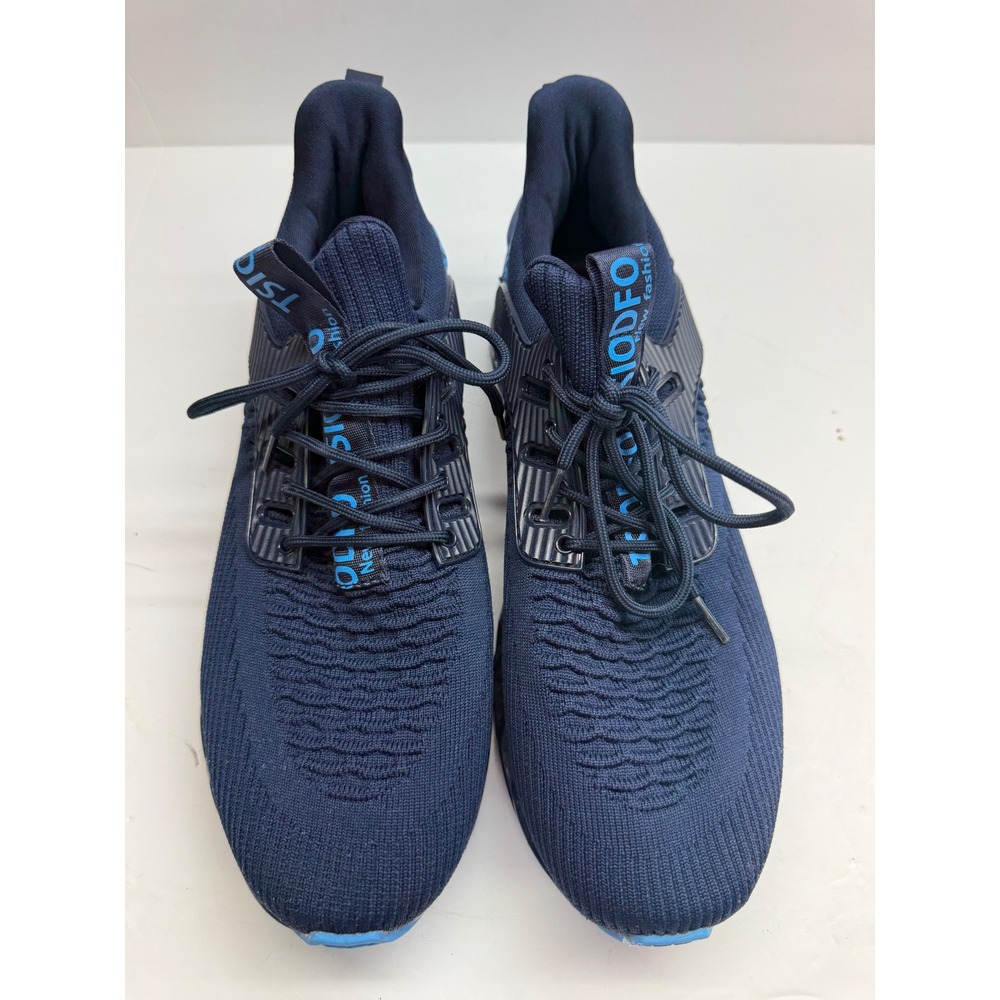 TSIODFO Mens Running Shoes Navy Blue Knit Blade Sneakers Athletic Gym Walking
